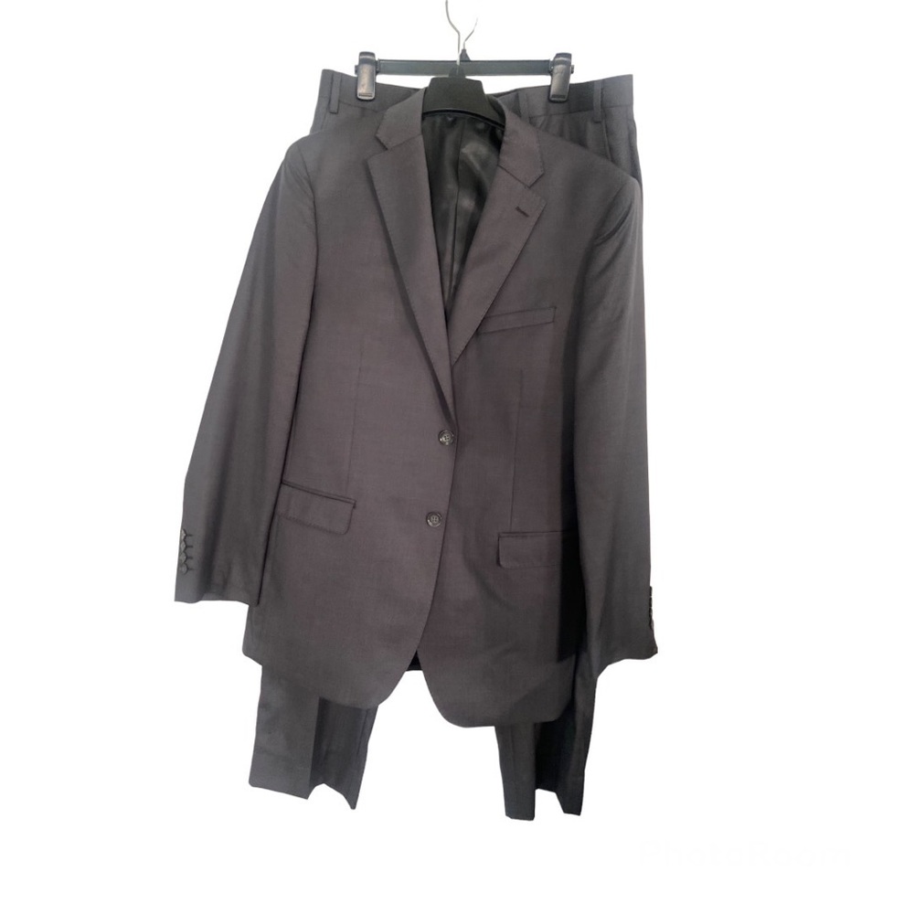 Men’s Charcoal Grey Suit Coat 42/36L  & pants 36L New